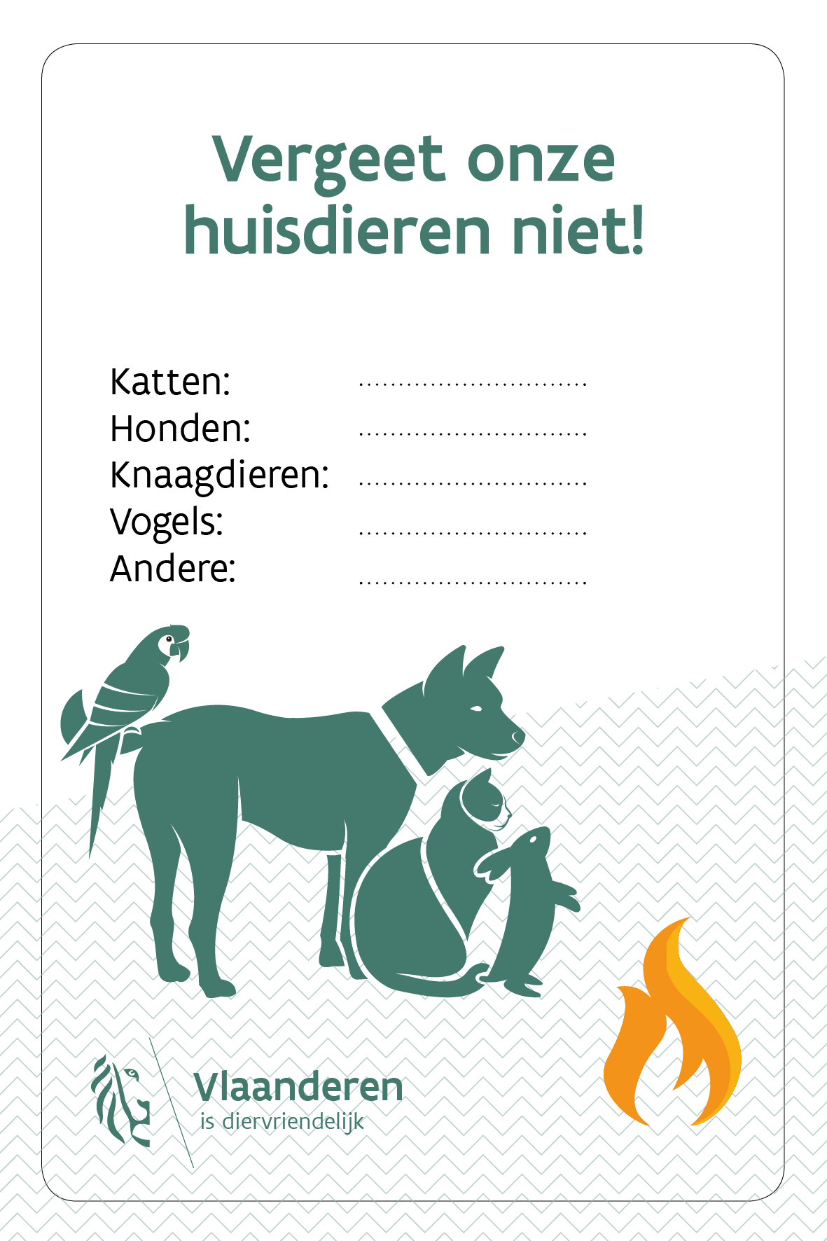 Voorbeeld van de huisdiersticker van Vlaanderen