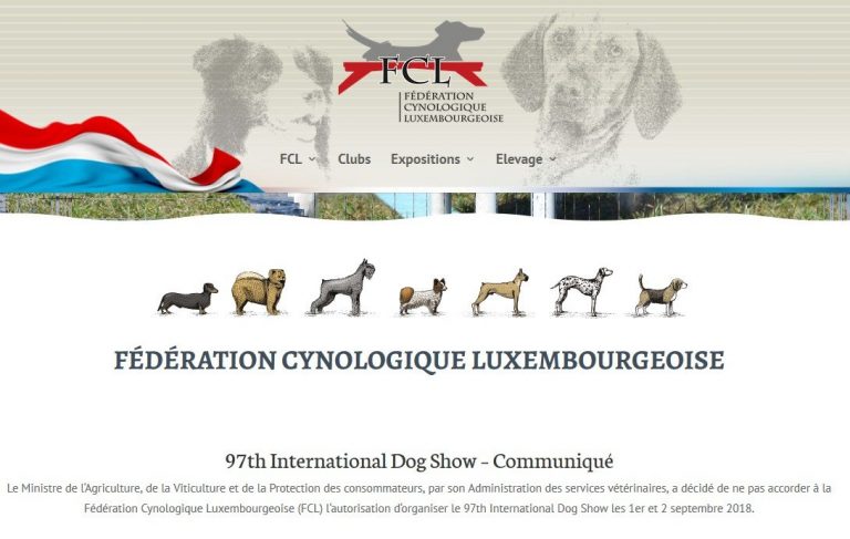 Oorspronkelijke mededeling van de Fédération Cynologique Luxembourgeoise