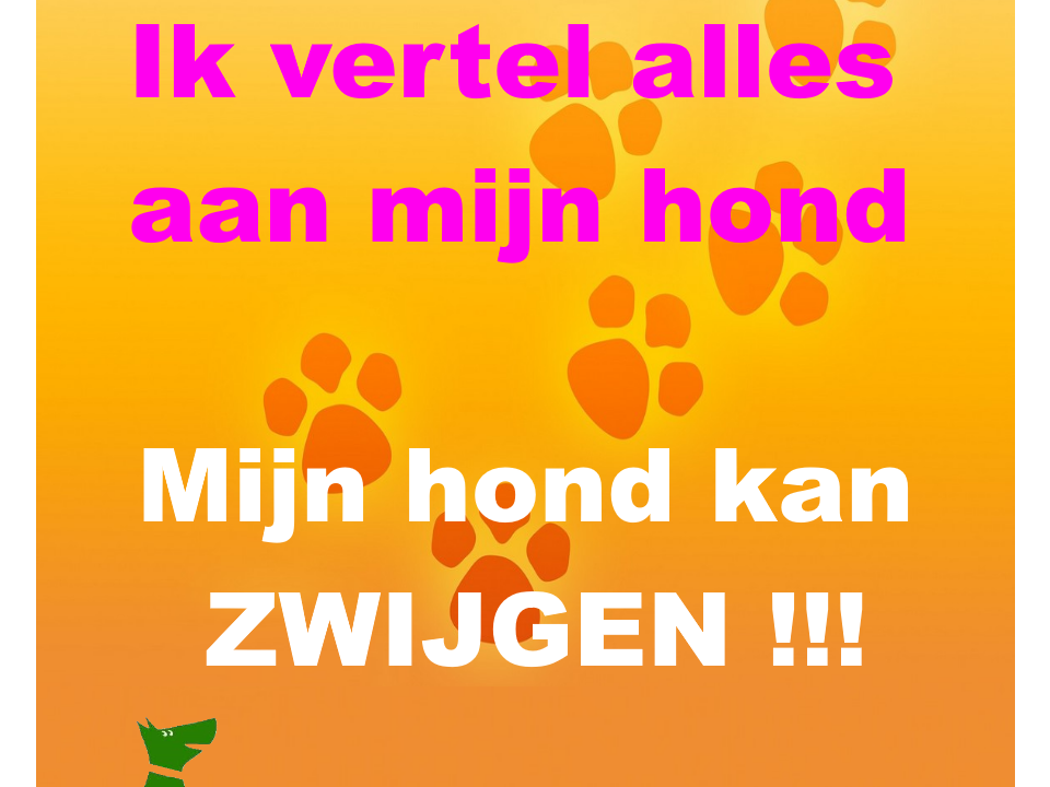 Ik vertel alles aan mijn hond mijn hond kan zwijgen